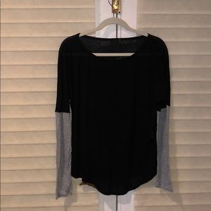 Heather black and grey long sleeve tee